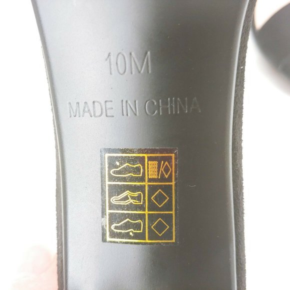 Midnight Velvet Womens Tri Colored Sandals Pumps Buckle Black Red White 10M New - Picture 10 of 11